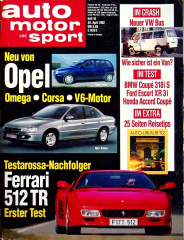 Deckblatt Auto Motor und Sport (10/1992)